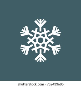 Vector illustration of snowflakes on a gray blue background. Graphic Icon for Web Sites.