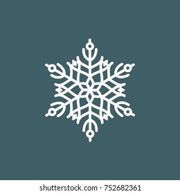 Vector illustration of snowflakes on a gray blue background. Graphic Icon for Web Sites.