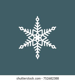 Vector illustration of snowflakes on a gray blue background. Graphic Icon for Web Sites.