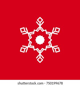 Vector illustration of snowflakes on a red background