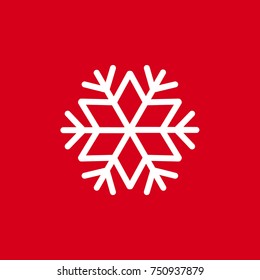 Vector illustration of snowflakes on a red background. Graphic Icon for Web Sites.