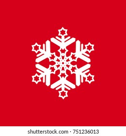 Vector illustration of snowflakes on a red background. Graphic Icon for Web Sites.