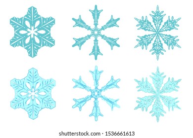 Vector illustration of snowflakes on white background