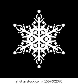 Vector illustration of snowflakes on a white background