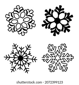 Vector illustration, snowflakes on a white background.