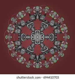 Vector illustration. Snowflakes pattern. Snowflakes background. Snowflake ornamental pattern. Flat design with abstract snowflakes isolated on colorful background.