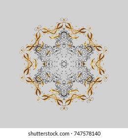 Vector illustration. Snowflakes pattern. Snowflakes background. Snowflake ornamental pattern. Flat design of snowflakes isolated on colorful background.