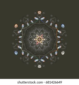 Vector illustration. Vector snowflakes pattern. Vector cute snowflakes on background.