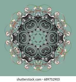 Vector illustration. Vector snowflakes pattern. Vector cute snowflakes on colorful background.