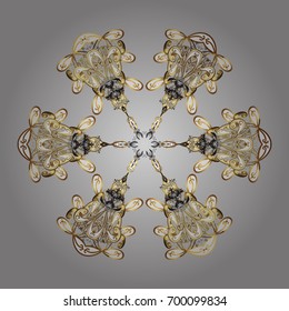 Vector illustration. Vector snowflakes pattern. Vector cute snowflakes on colorful background.