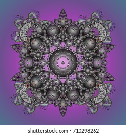 Vector illustration. Vector snowflakes pattern. Vector cute snowflakes on colorful background.