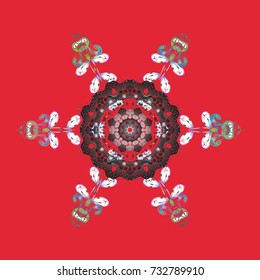 Vector illustration. Vector snowflakes pattern. Vector cute snowflakes on colorful background.