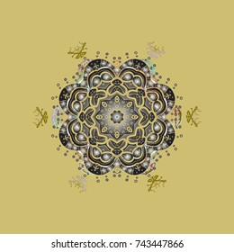 Vector illustration. Vector snowflakes pattern. Vector cute snowflakes on colorful background.
