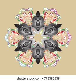 Vector illustration. Vector snowflakes pattern. Vector cute snowflakes on colorful background.
