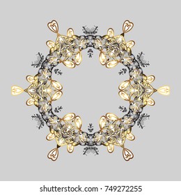 Vector illustration. Snowflakes pattern. Flat design with abstract snowflakes isolated on background. Snowflakes background. Snowflake ornamental pattern.