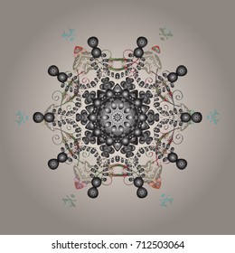 Vector illustration. Snowflakes pattern. Snowflake ornamental pattern. Flat design of snowflakes isolated on colorful background. Snowflakes background.