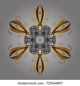 Vector illustration. Snowflakes pattern. Snowflake colorful pattern. Flat design with abstract snowflakes isolated on colors background. Vector snowflakes background.