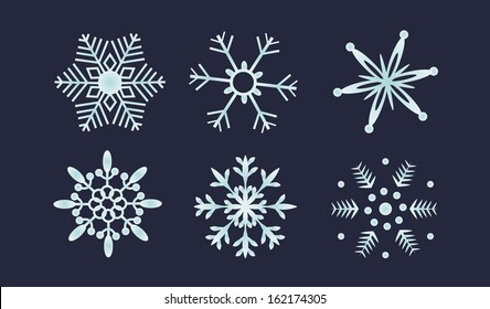 vector illustration of snowflakes set