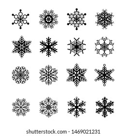 Vector Illustration Snowflakes Set On White Stock Vector (Royalty Free ...