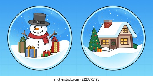 Vector illustration of a snowglobes.