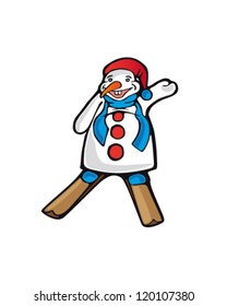 vector illustration of snowman