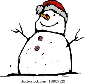 Vector illustration of a snowman