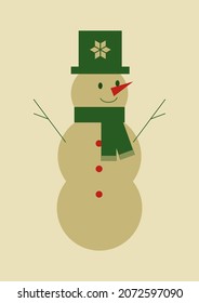 Vector illustration of a snowman.