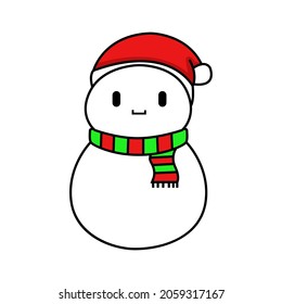 ilustración vectorial de un muñeco de nieve para navidad