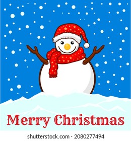 vector illustration of a snowman with a christmas celebration theme