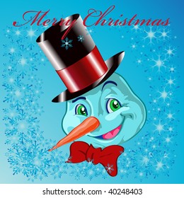 vector illustration, snowman, christmas concept.