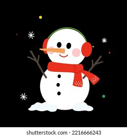 vector illustration of a snowman for christmas,holiday