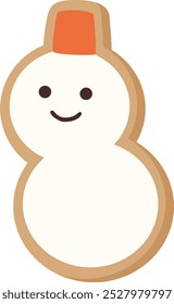 Vector illustration of snowman cookie
