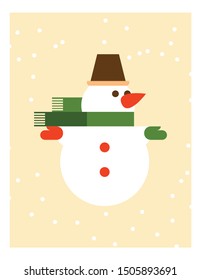 Vector illustration of a snowman icon