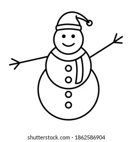Vector illustration of a snowman icon