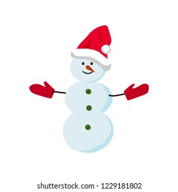 Vector illustration of Snowman isolated on white background