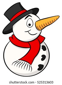 vector illustration of a snowman isolated on white background