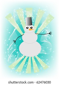 vector illustration snowman. other colors in my gallery