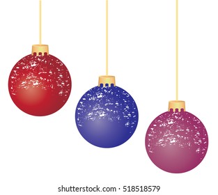 vector illustration of snowy Christmas balls holiday background