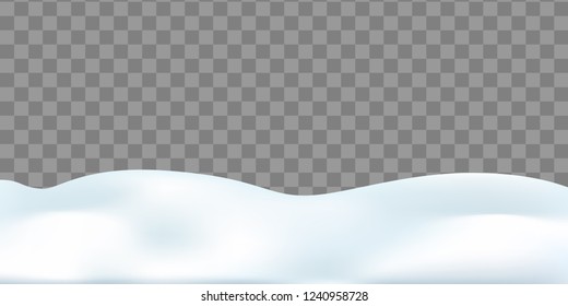Vector illustration of snowy landscape isolated on transparent background.