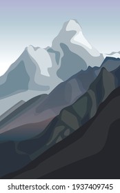 Vektorgrafik schneebedeckter Berge