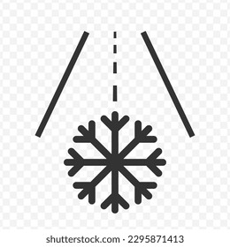 Vector illustration of snowy roads icon in dark color and transparent background(png).