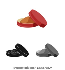 Vector illustration of snuff and delivery sign. Collection of snuff and round  stock vector illustration.