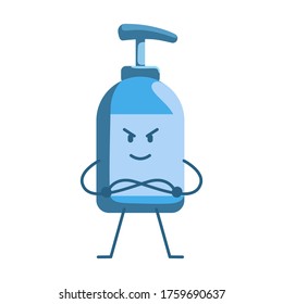 vector illustration soap bottle mascot 