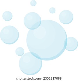 Vector illustration of soap bubbles of different sizes. Bubbles floating.