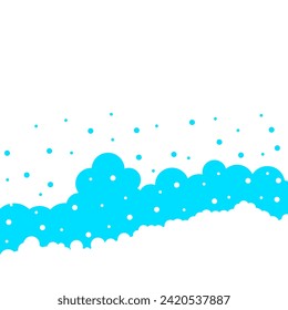 Vector illustration of soap bubbles and foam background. Transparent foam patterns of different sizes.