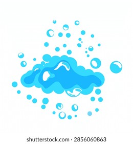 Vector illustration of soap bubbles on a white background.