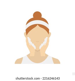 Vector illustration of soap the face icon sign and symbol. colored woman icons for website design .Simple design on white background.