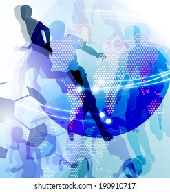 Vector illustration of soccer  background