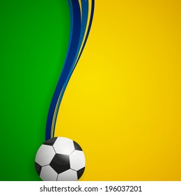 Vector Illustration of a Soccer Background with Brazil Colors