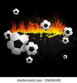 Vector Illustration of a Soccer Background with Fire
